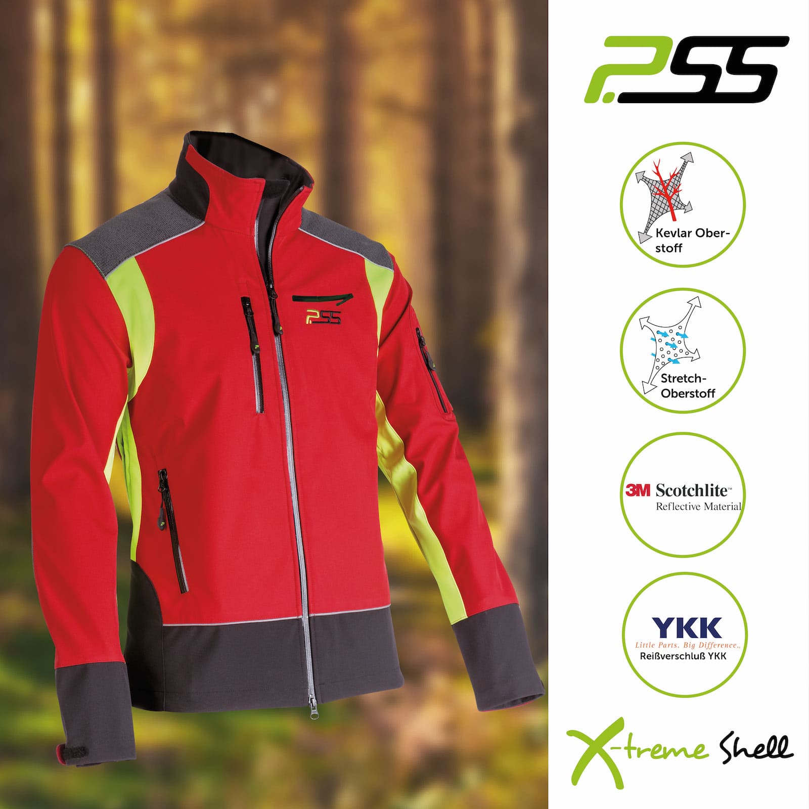 X-treme Shell Softshell Jacke rot/gelb Größe: 3XL