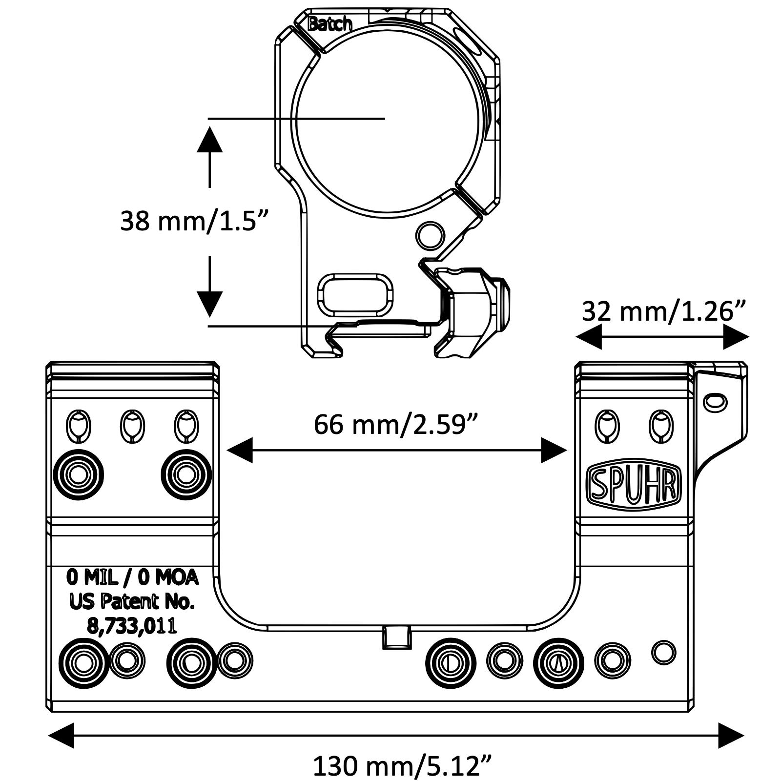 Spuhr SP-4302C Festmontage technische Zeichnung