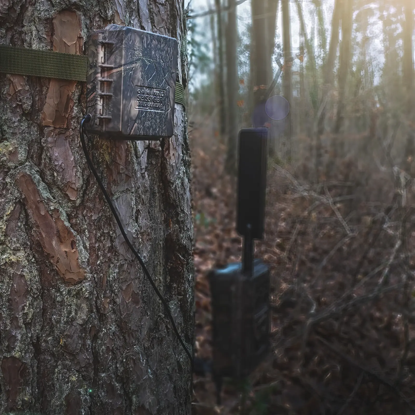 Seissiger Akkupack extern mit Special Cam LTE Wildkamera in Wald
