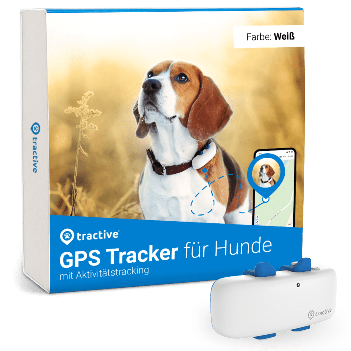 GPS Tracker für Hunde weiss