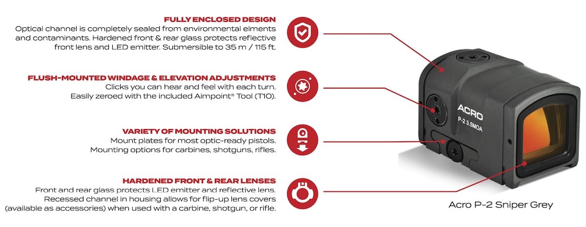 Aimpoint Acro P-2 Rotpunktvisier Features
