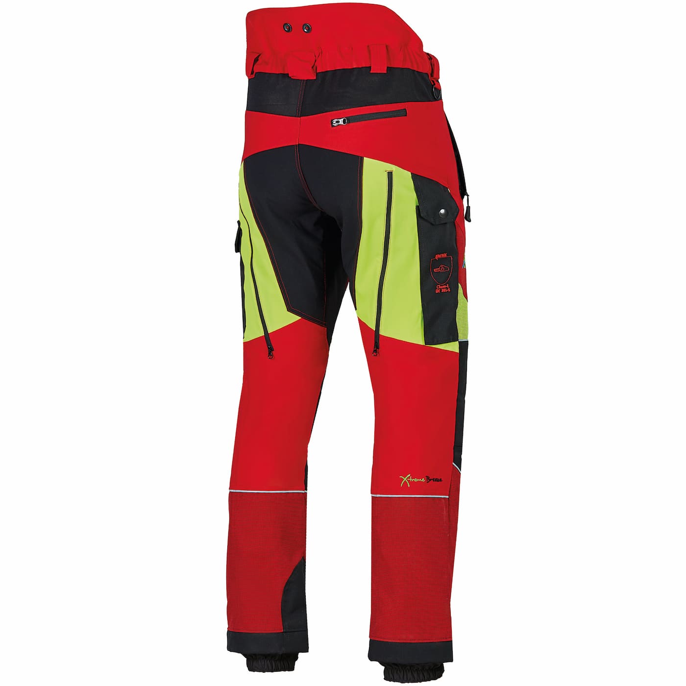 X-treme Breeze Schnittschutzhose rot-gelb Größe 52