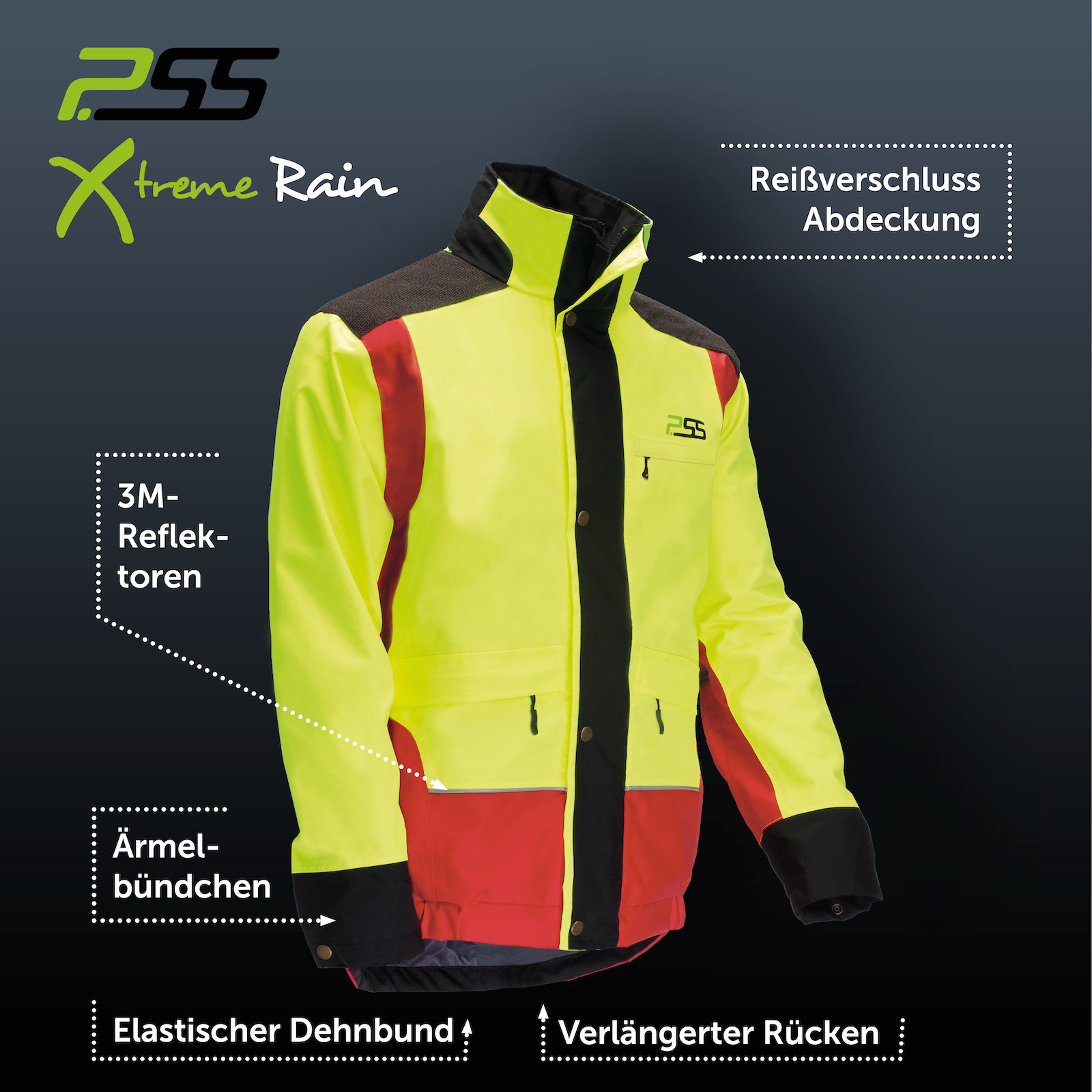 X-treme Rain Regenjacke gelb/rot Größe: M